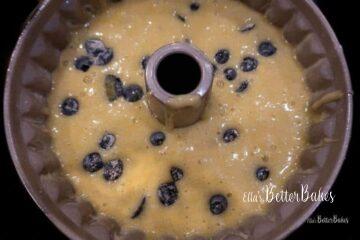 blueberries in cake batter