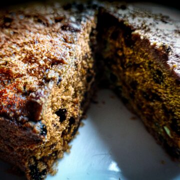 cut boiled fruit cake