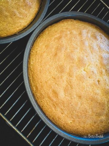 baked Victoria sponges in tin