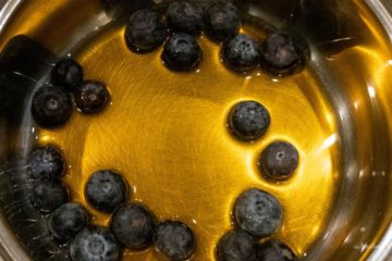 blueberries in a pan prepared