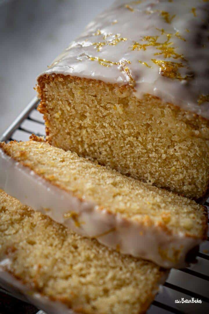 sliced lemon drizzle cake