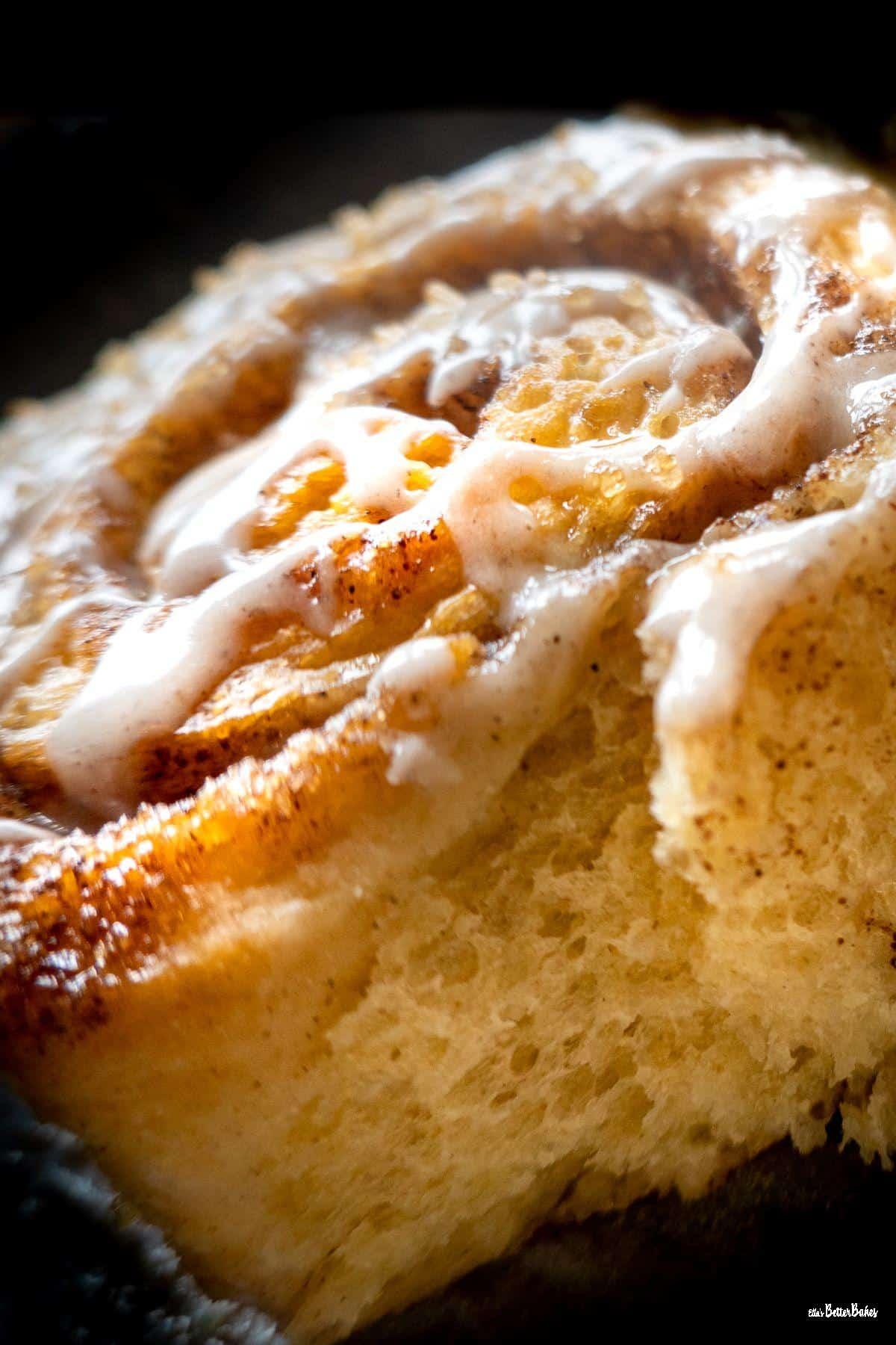 angle shot of cinnamon bun portrait