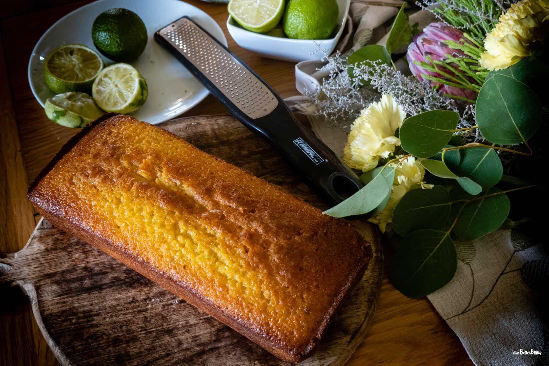 easy lime drizzle cake unsliced