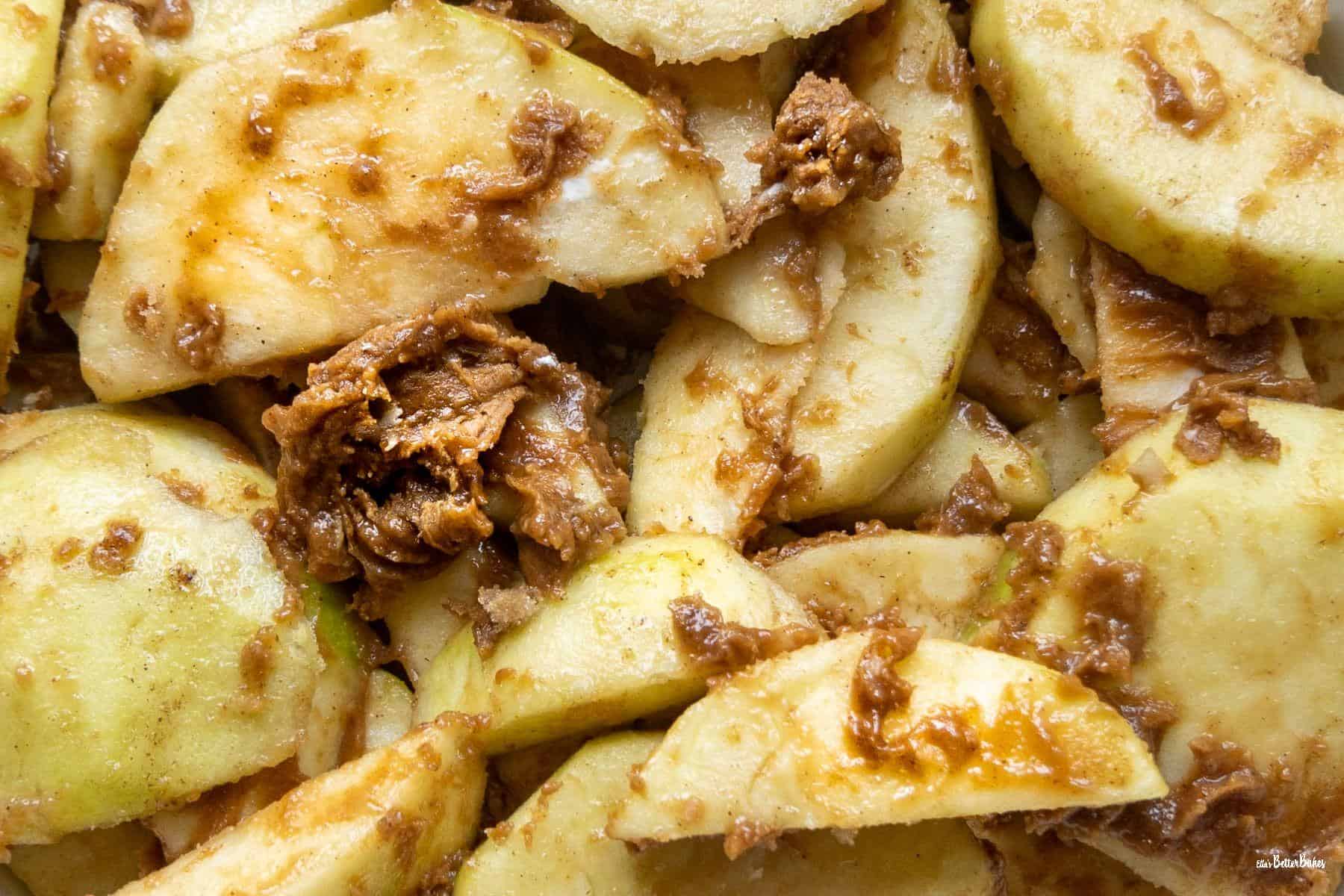 prepared apples close up