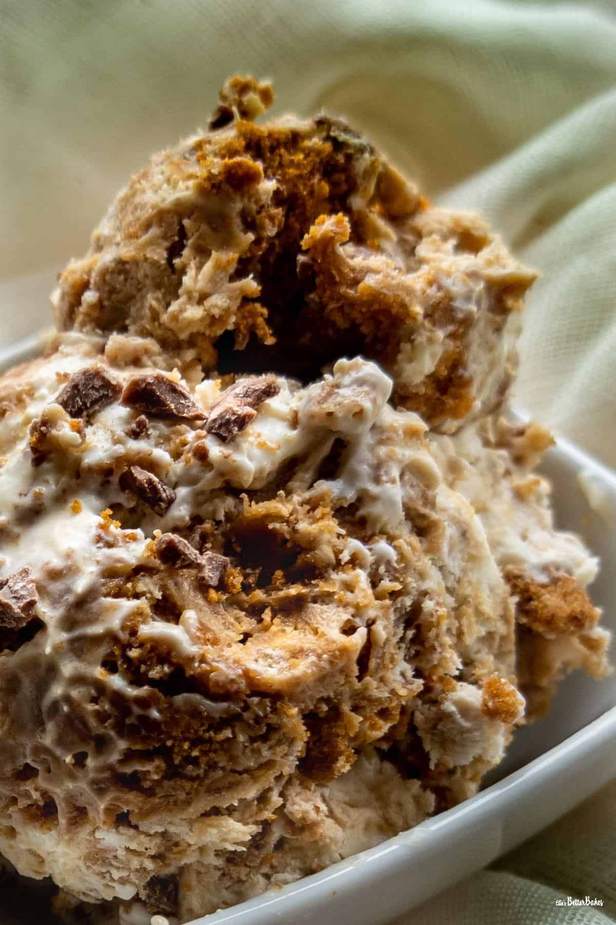 ice cream in a bowl close up