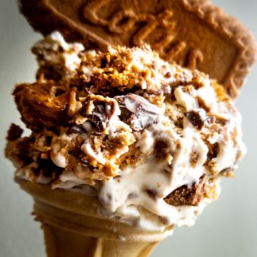 Biscoff ice cream in cone