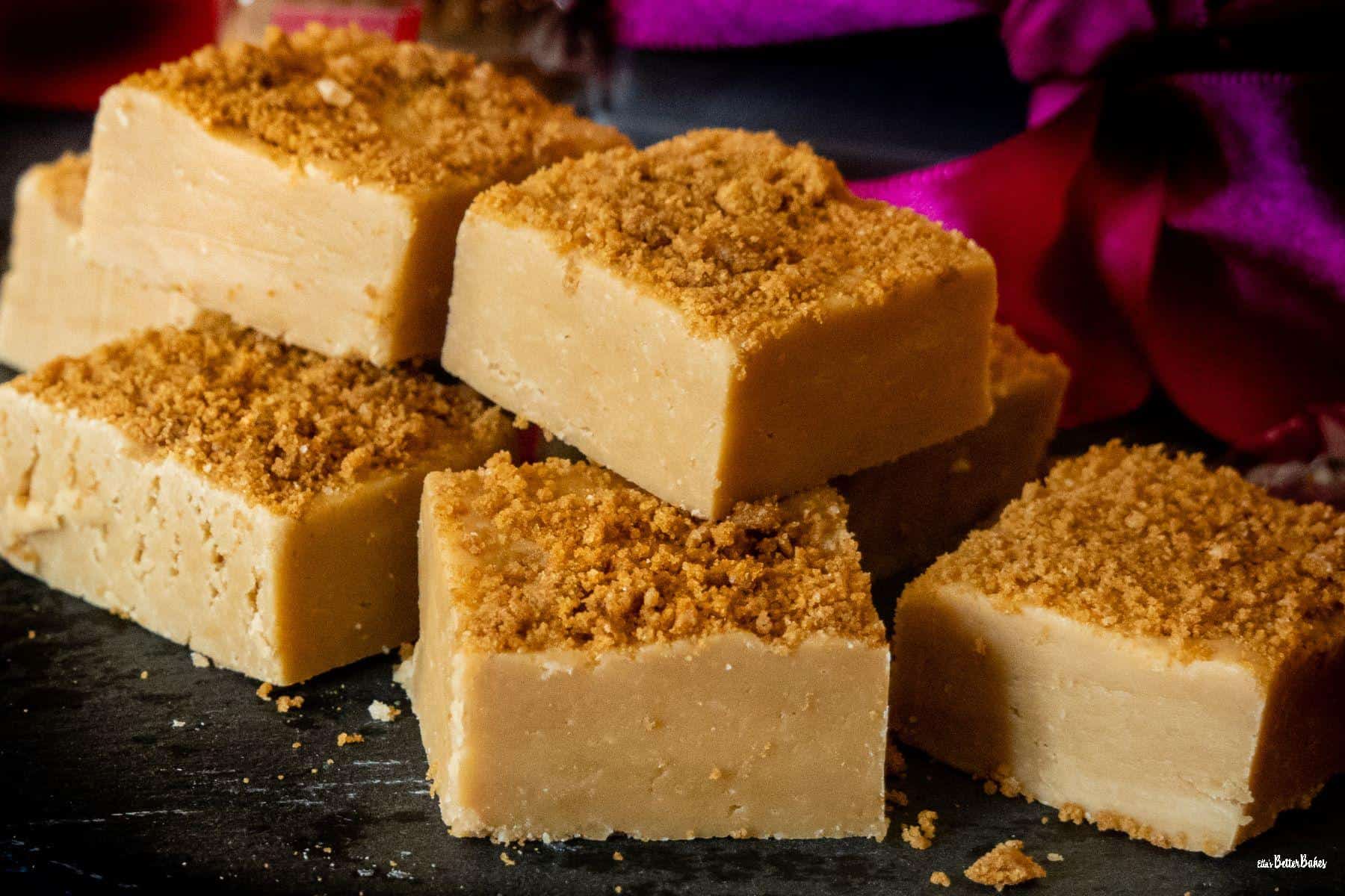 stack of Biscoff fudge