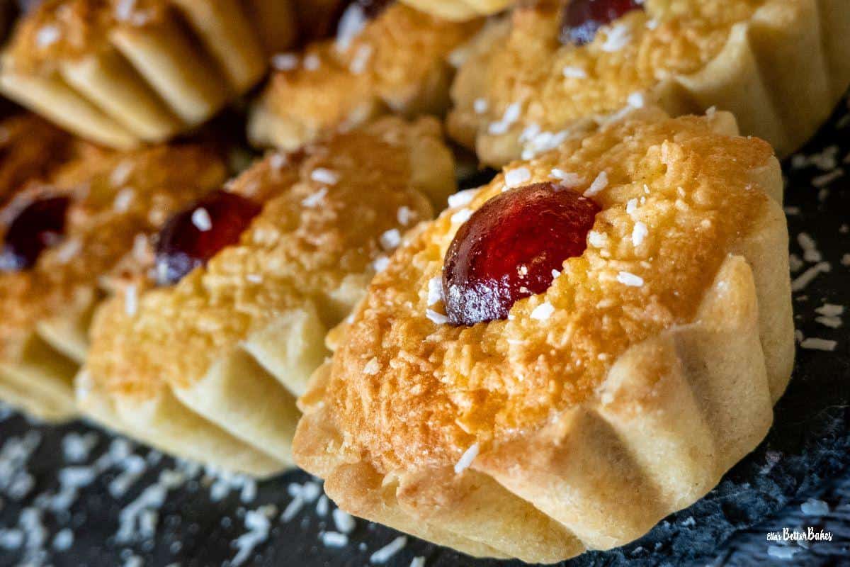 coconut tarts on slant