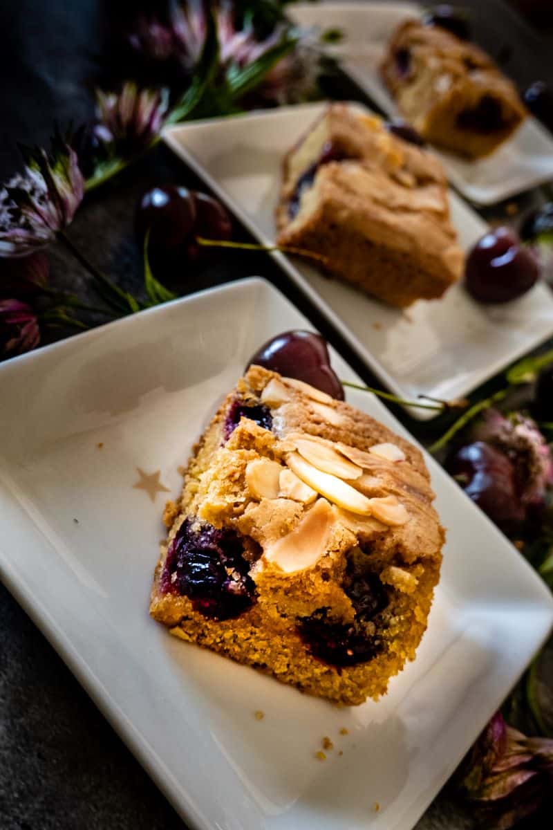 row of plates with cherry bakeswells