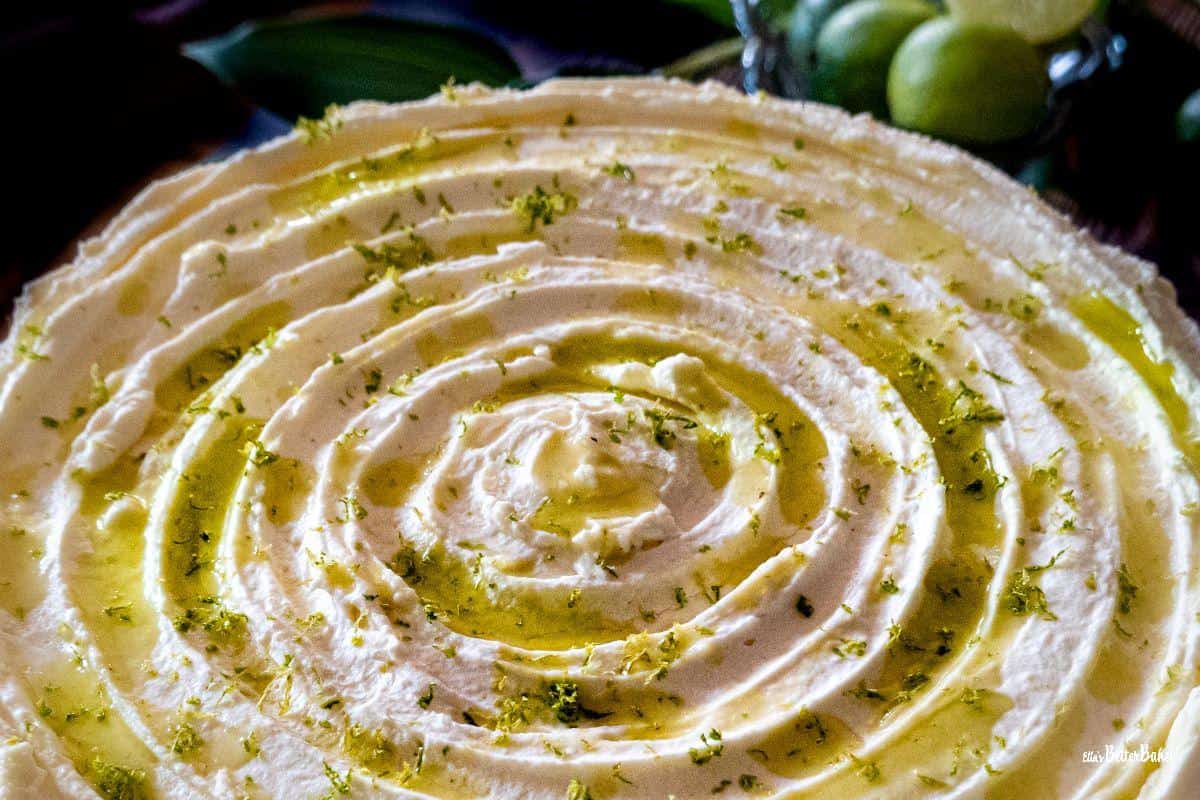 close up of mojito cheesecake