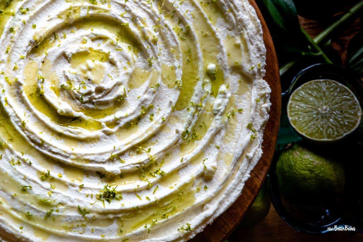 close up of mojito cheesecake