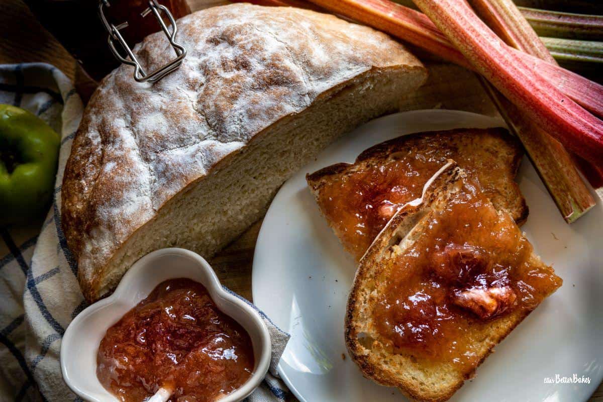 collage picture of jam on toast