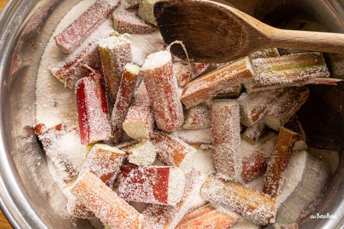 rhubarb in sugar