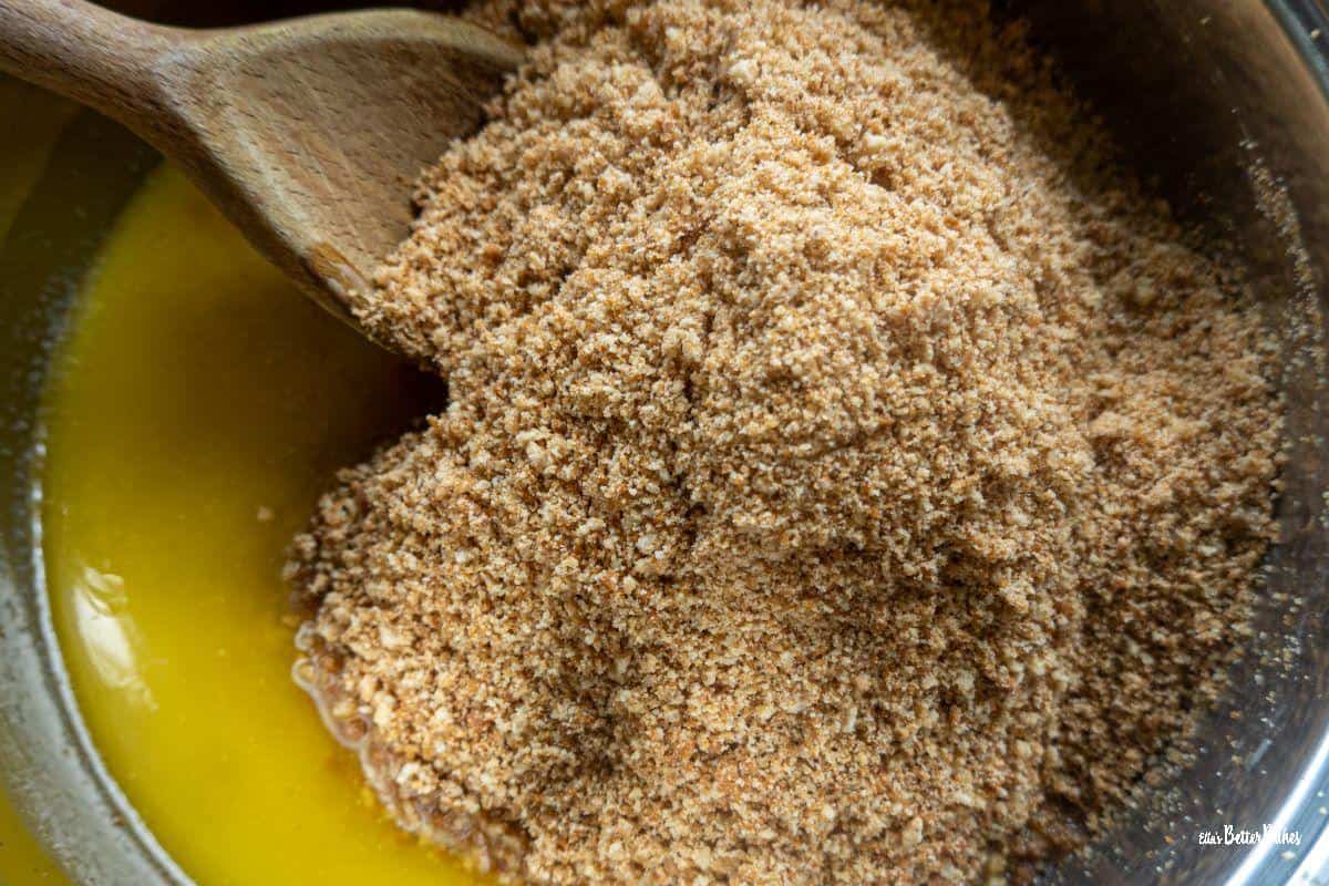 melted butter and biscuit crumbs