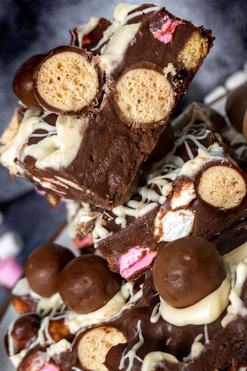 portrait of stack of rocky road