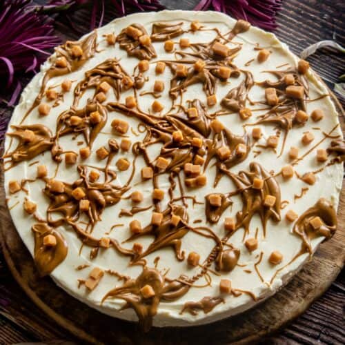 Salted Caramel Cheesecake (No Bake) - Ellas Better Bakes