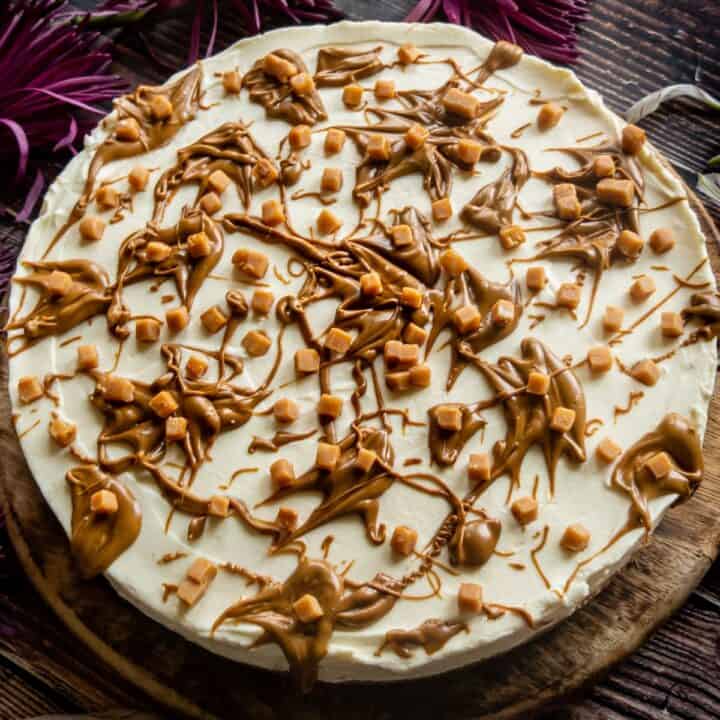 Salted Caramel Cheesecake (No Bake) Ellas Better Bakes
