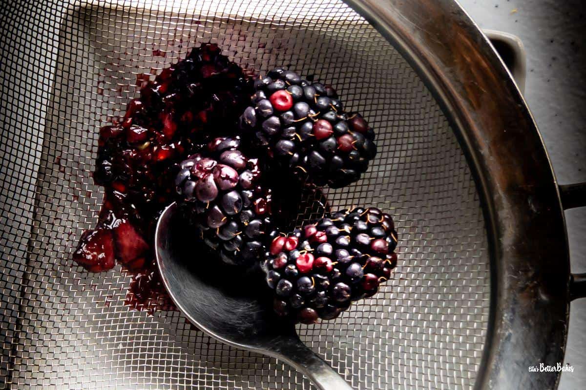blackberries rubbed into juice