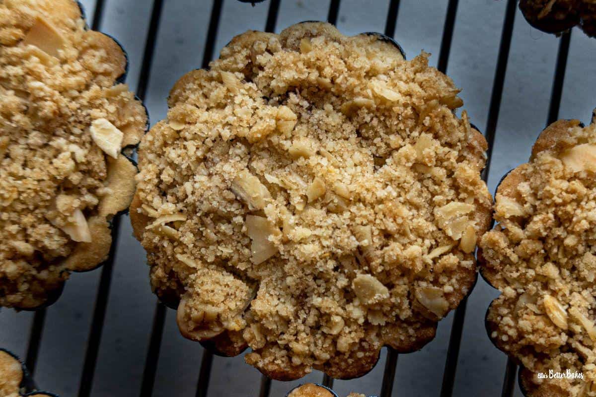 row of 3 apple tartlets