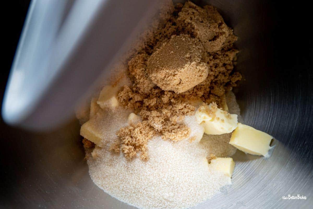 butter and sugar ready for beating