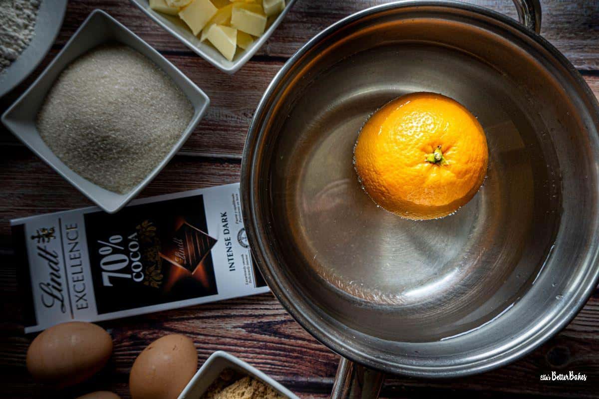 ingredients with orange in water