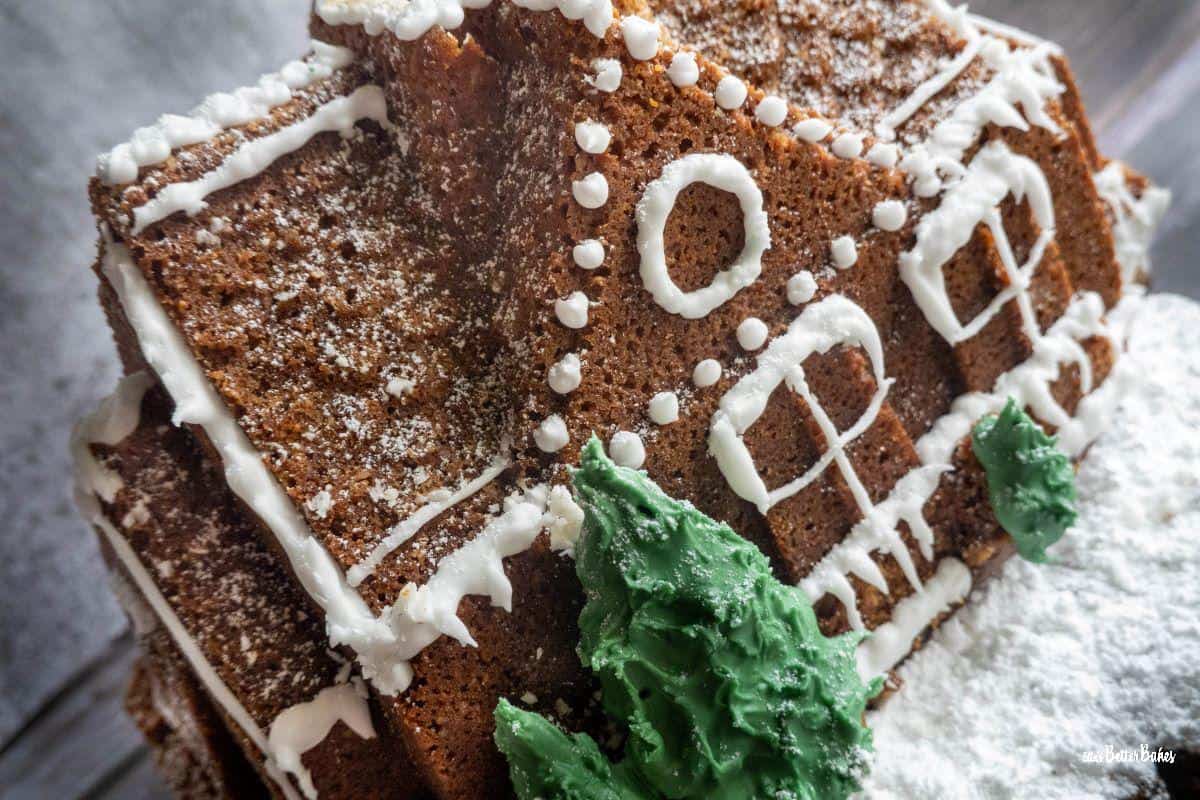 golden syrup cake on slant
