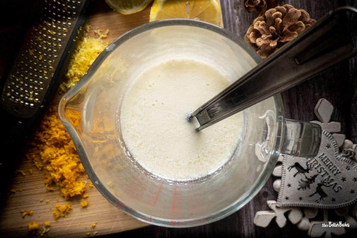 milk and lemon juice mixed togethe