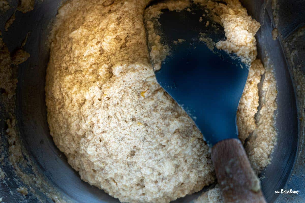 mulled wine sponge pudding batter mixed