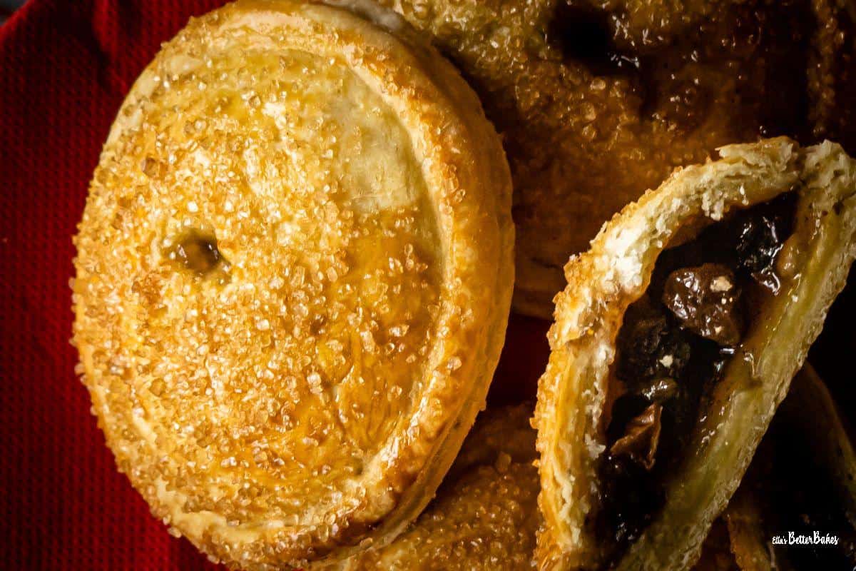 puff pastry mince pie facing sun