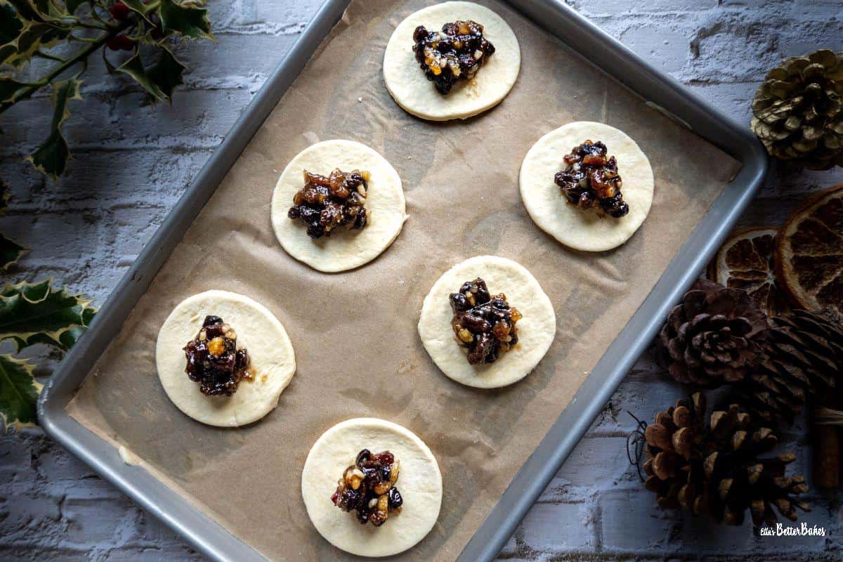 puff pastry mince pies with micemeat added