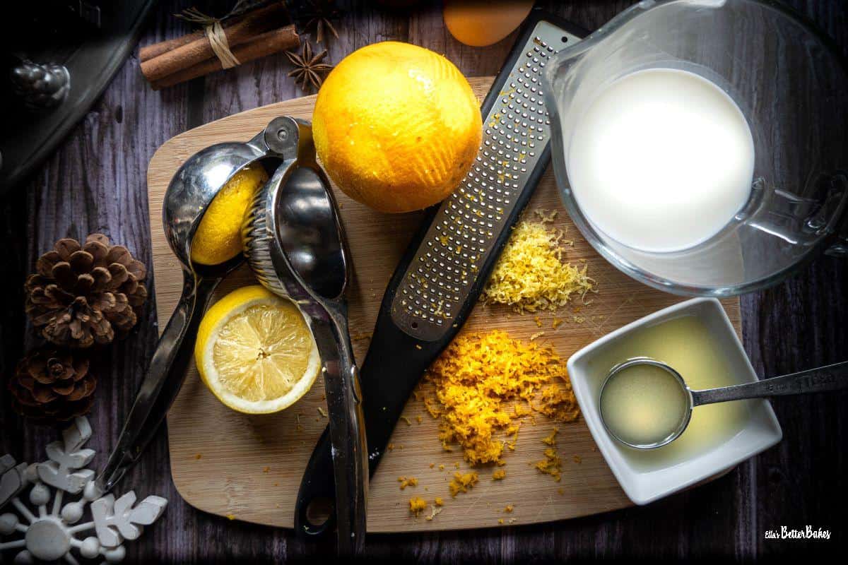 zest and juice for golden syrup cake