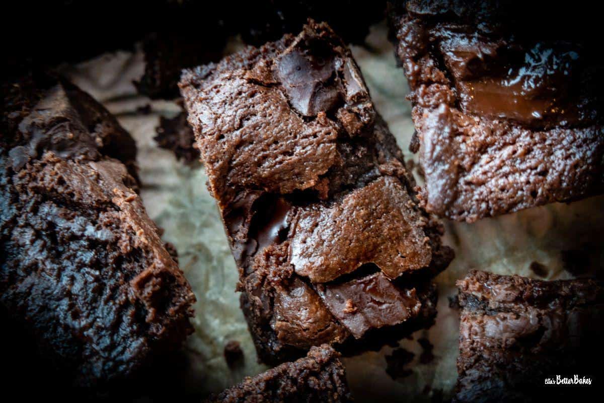 close up of an after eight browie