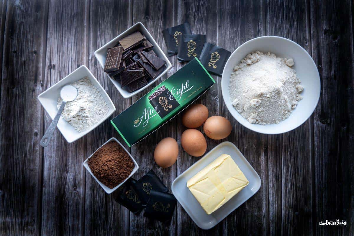 ingredients for after eight brownies