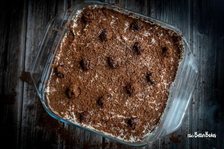 tiramisu in a serving dish