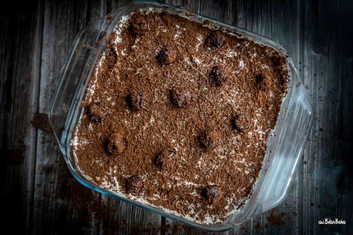 tiramisu in a serving dish
