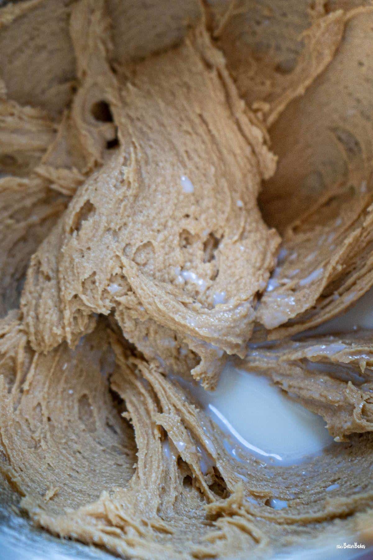 portrait of batter with milk added