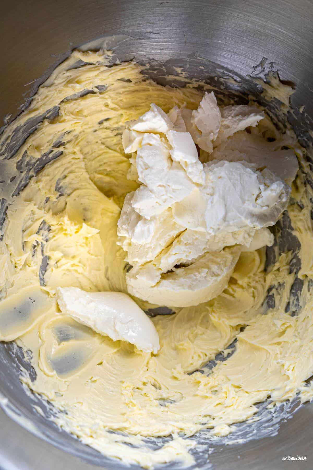 cream cheese added to butter