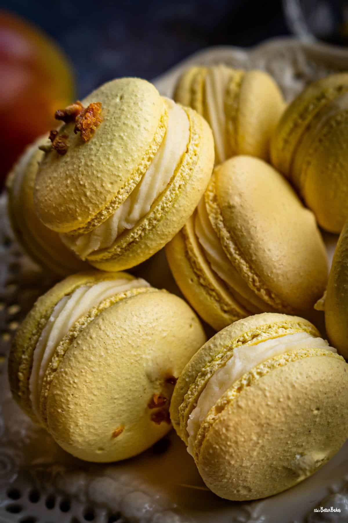 portrait style of macarons on plate - second picture