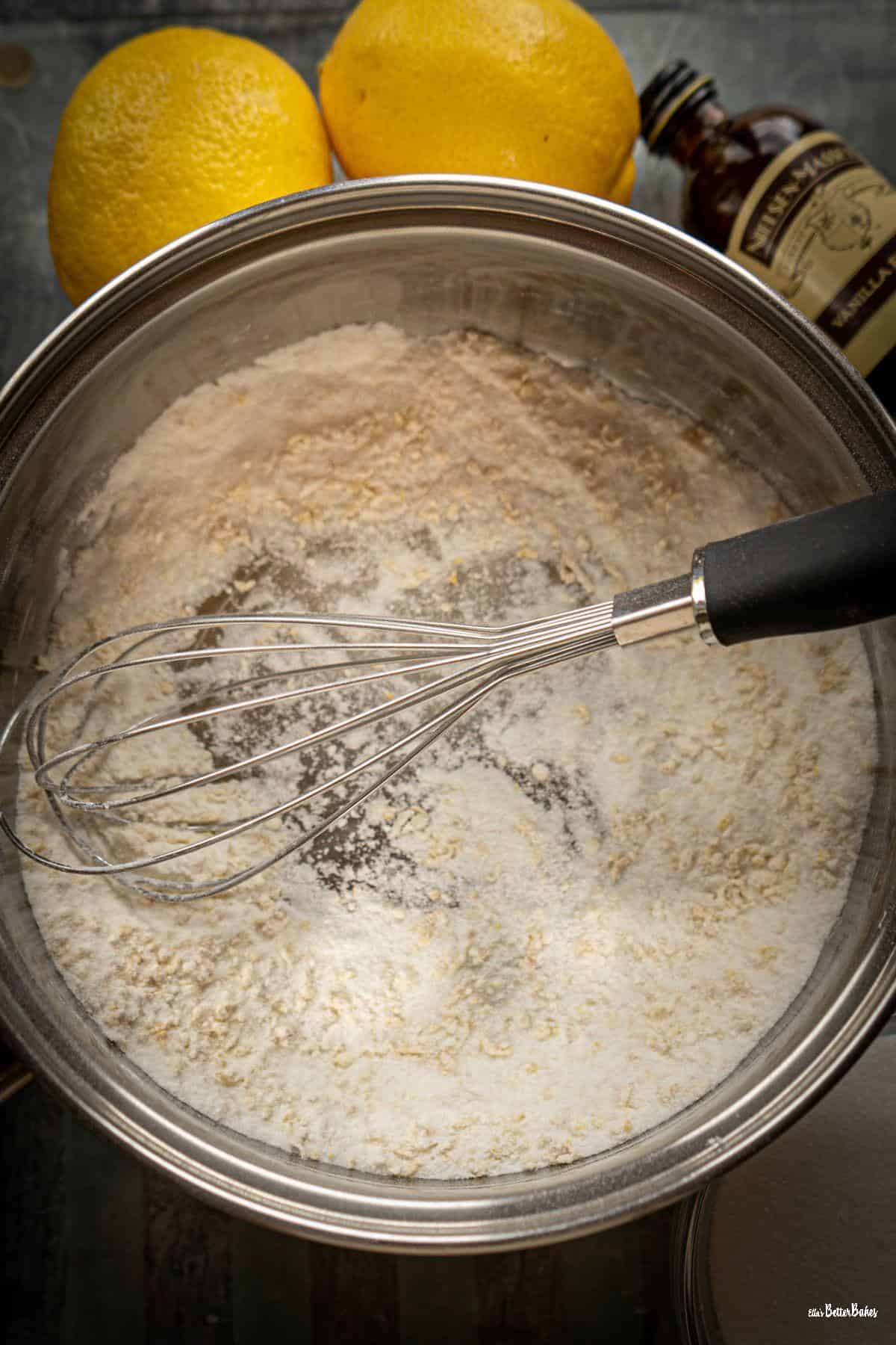 lemon zest, cornflour and sugar in saucepan