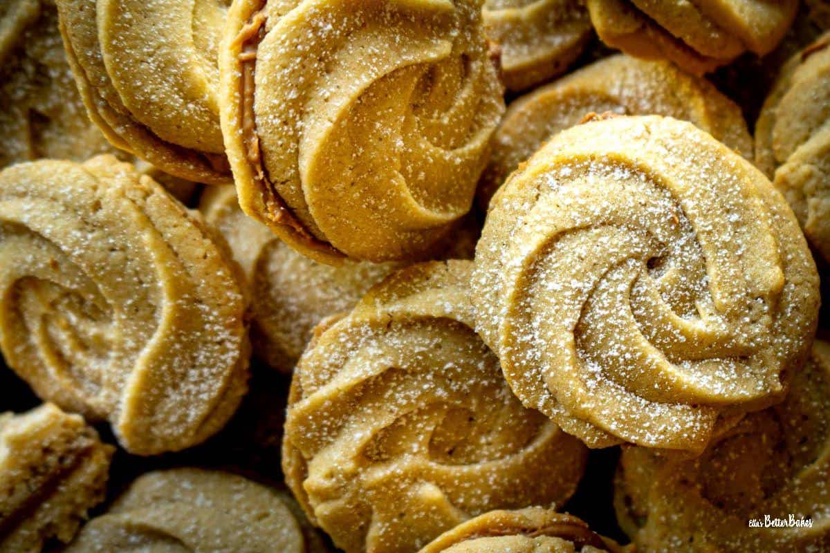 close up of biscoff butter cookies