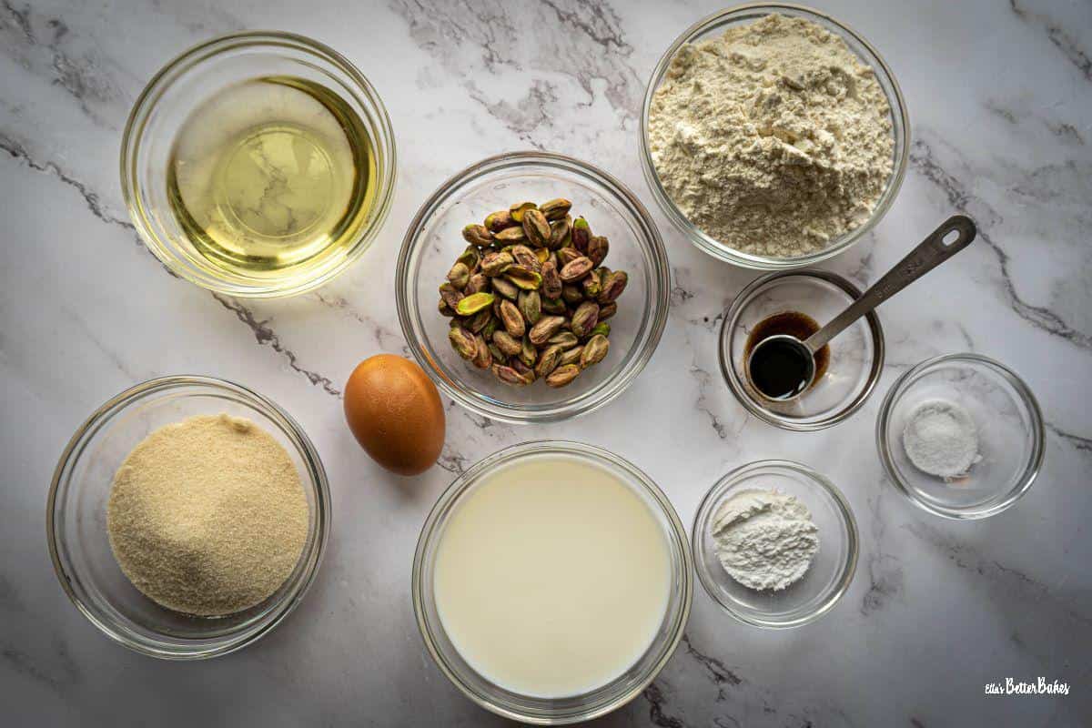 ingredients for pistachio muffins