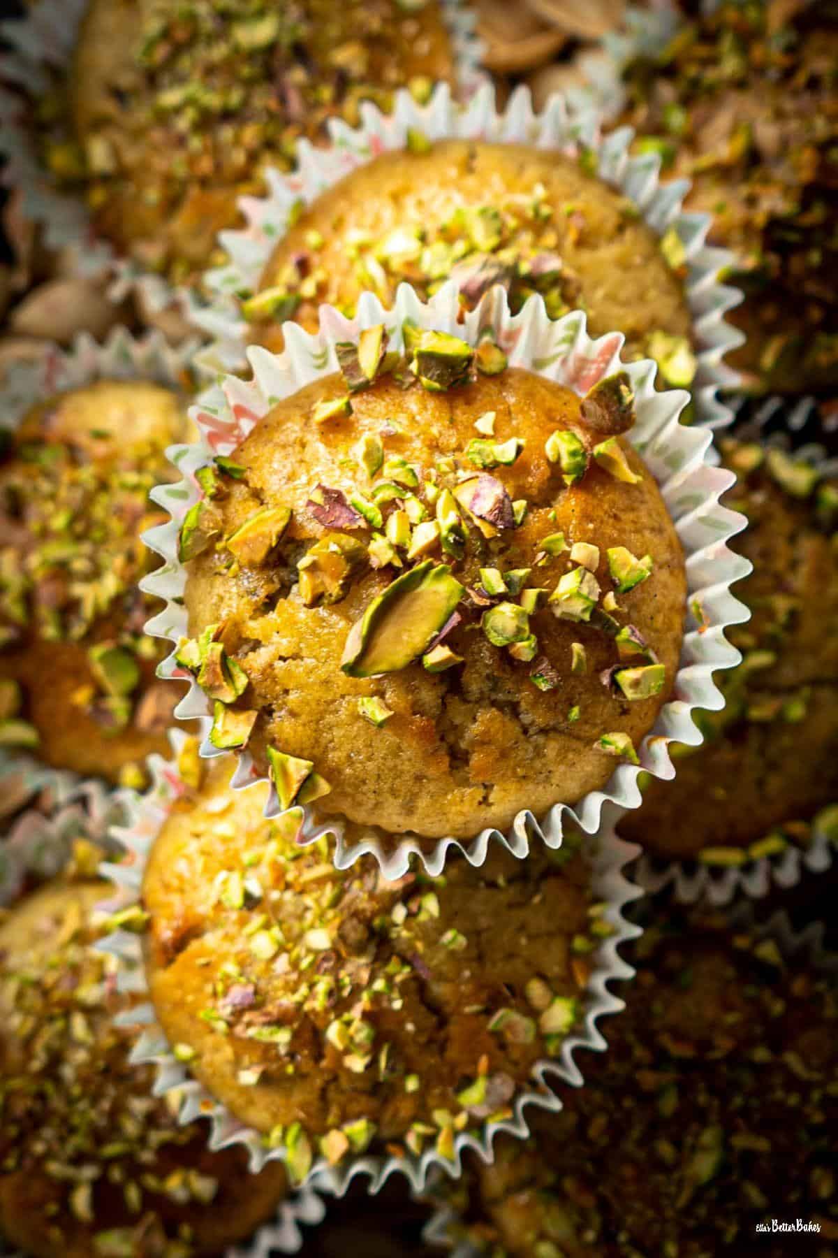 portrait size of pistachio muffins