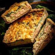 featured image of salmon and spinach quiche
