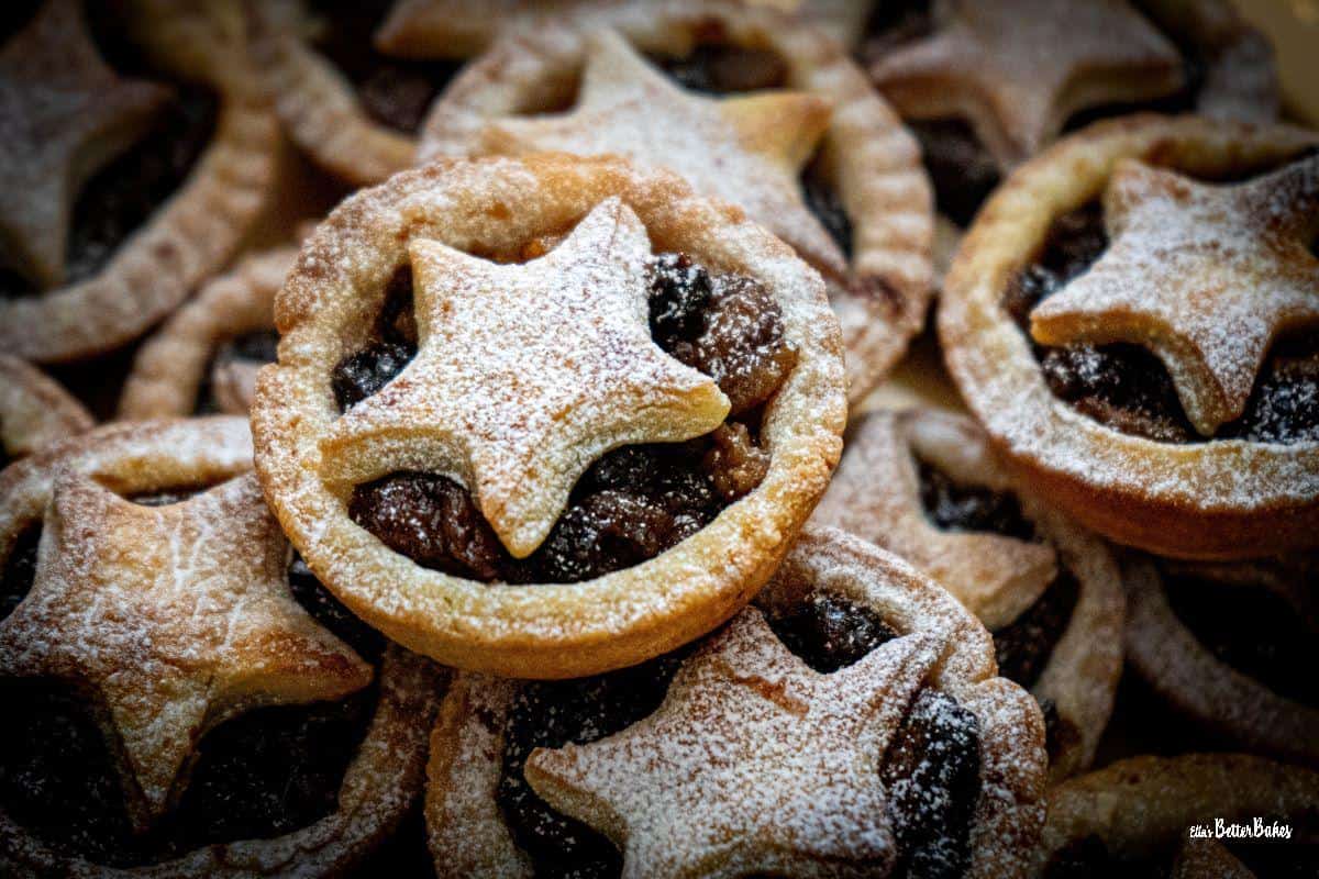 close up of homemade mince pies