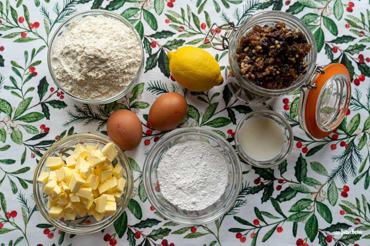 ingredients for homemade mince pies