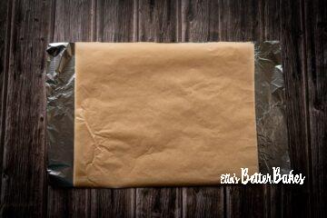 greaseproof paper laid on top of foil