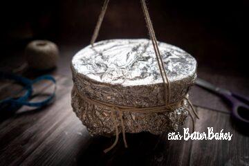pudding tied around the basin with a string handle