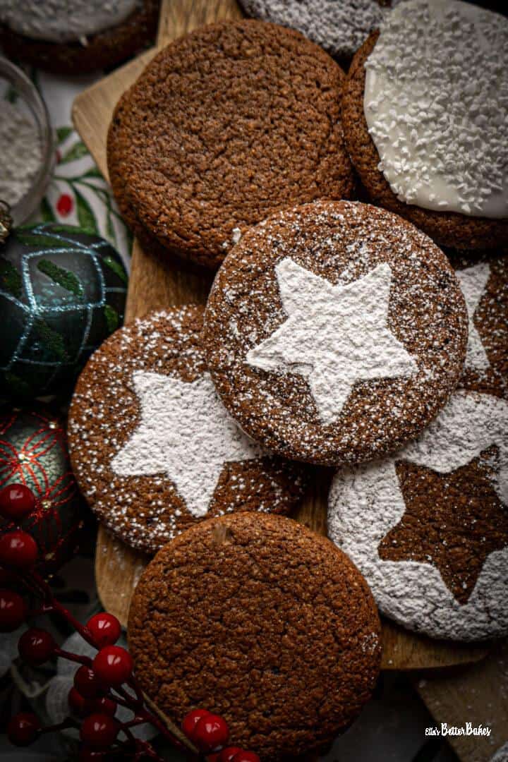 portrait size of decorated spicy coolies next to Christmas decorations