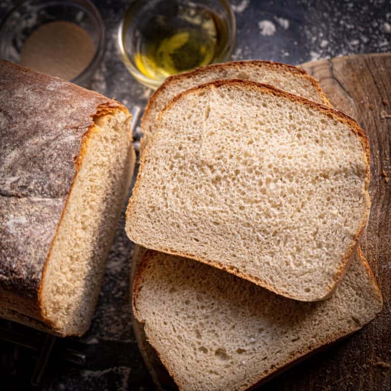 white loaf cut into slices