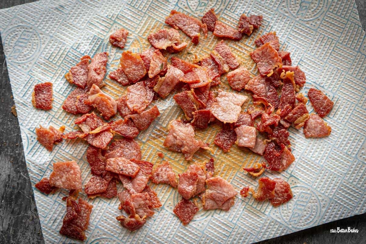 bacon pieces fried and crispy